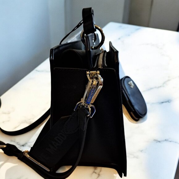 Steve Madden Bevelynn Rhinestone LOGO Silver Satchel NWT - Picture 8 of 15